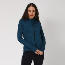 Load image into Gallery viewer, Model Front: Uv Line Fitness Haut Casaco Newfit Petroleo Upf50+
