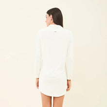 Load image into Gallery viewer, Model Back: Uv Line Chemise Shirtdress Copenhagen Fem Off White Upf50+
