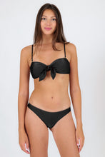 Load image into Gallery viewer, Model Front: Rio De Sol Haut Top Shimmer-Black Bandeau-No
