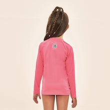 Load image into Gallery viewer, Model Back: Uv Line T-Shirt Acqua Qr Code Chiclete Fluor Upf50+
