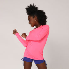 Load image into Gallery viewer, Model Back: Uv Line T-Shirt Camiseta Uvlight Pink Fluor Spf50+
