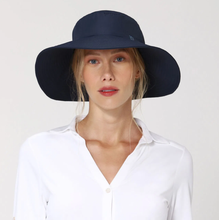 Load image into Gallery viewer, Model Front: Uv Line Chapeau Souple/Capeline Hat Lyon Nac L Fem Navy Blue Upf50+
