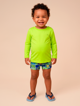 Load image into Gallery viewer, Model Front: Uv Line T-Shirt Longsleeve Baby Yellow Fluor Upf50+
