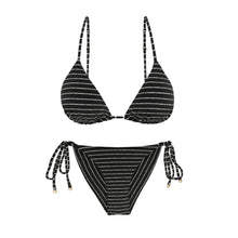 Load image into Gallery viewer, Product Front: Rio De Sol Ensemble Set Linea-Black Lia Cheeky-Tie
