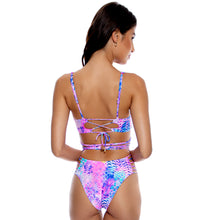 Load image into Gallery viewer, Image 05: Luli Fama Une Pièce Strappy Cut Out Blue Pink

