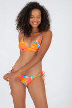 Load image into Gallery viewer, Model Front: Rio De Sol Haut Top Orange-Bloom Tri-Cos

