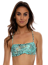 Load image into Gallery viewer, Image 04: Luli Fama Haut Top Square Animale Aqua
