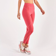 Load image into Gallery viewer, Model Front: Alto Giro Fitness Bas Legging Supplex Ziper Barra Coral
