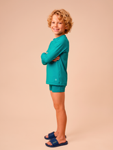 Load image into Gallery viewer, Image 03: Uv Line T-Shirt Longsleeve Uvpro Kids Green Sea Upf50+

