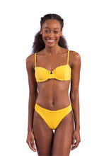 Load image into Gallery viewer, Model Front: Rio De Sol Haut Top Malibu-Yellow Balconet
