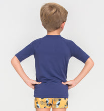 Load image into Gallery viewer, Model Back: Uv Line T-Shirt Kids Fpu50+ Uvpro Short Sleeve T-Shirt Navy Blue Uv
