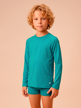 Load image into Gallery viewer, Gallery: Uv Line T-Shirt Longsleeve Uvpro Kids Green Sea Upf50+
