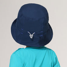 Load image into Gallery viewer, Model Back: Uv Line Bob Hat Napoli Basic Kids Nac Inf Navy Blue Upf50+
