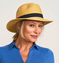 Load image into Gallery viewer, Image 02: Uv Line Chapeau Panama Hat Shanghai Imp Uni Sand Black Upf50+
