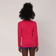 Load image into Gallery viewer, Model Back: Uv Line T-Shirt Longsleeve Uvpro Kids Pink Upf50+
