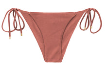 Load image into Gallery viewer, Product Front: Rio De Sol Bas Bottom Shimmer-Copper Cheeky-Tie
