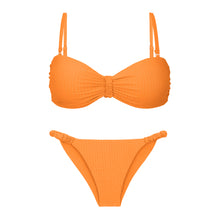 Load image into Gallery viewer, Product Front: Rio De Sol Ensemble Set Dots-Mango Bandeau-Crispy Cheeky-Crispy
