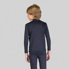Load image into Gallery viewer, Model Back: Uv Line T-Shirt Rash Guard Kids High-Neck Black Upf50+
