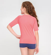 Load image into Gallery viewer, Model Back: Uv Line T-Shirt T-Shirt Uvpro Kids Coral Upf50+
