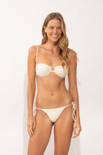 Load image into Gallery viewer, Model Front: Rio De Sol Bas Bottom Malibu-Natural Cheeky-Tie

