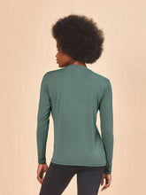 Load image into Gallery viewer, Model Back: Uv Line T-Shirt Longsleeve Fem New Fit Textura Verde Jade Upf50+

