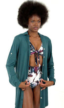 Load image into Gallery viewer, Product Front: Uv Line Chemise Shirtdress Copenhagen Petroleo Upf50+
