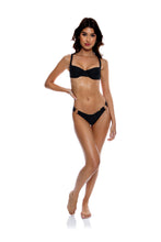 Load image into Gallery viewer, Model Front: Luli Fama Haut Top Wide Strap Black
