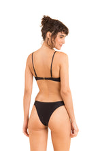 Load image into Gallery viewer, Model Back: Rio De Sol Ensemble Set Shimmer-Black Bandeau-Joy Essential
