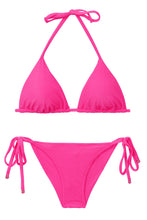 Load image into Gallery viewer, Product Front: Rio De Sol Ensemble Set Malibu-Rosa Tri-Inv Cheeky-Tie
