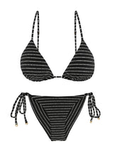 Load image into Gallery viewer, Product Front: Rio De Sol Ensemble Set Linea-Black Lia Cheeky-Tie
