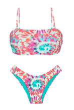 Load image into Gallery viewer, Product Front: Rio De Sol Ensemble Set Splash Bandeau-Reto Highleg
