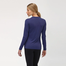 Load image into Gallery viewer, Model Back: Uv Line T-Shirt Longsleeve Uvpro Fem Navy Blue Upf50+
