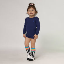 Load image into Gallery viewer, Model Front: Uv Line T-Shirt Longsleeve Baby Navy Blue Upf50+
