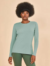 Load image into Gallery viewer, Gallery: Uv Line T-Shirt Longsleeve Fem New Fit Verde Agua Upf50+
