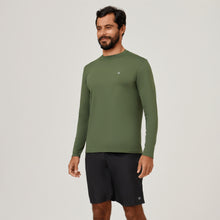 Load image into Gallery viewer, Image 02: Uv Line T-Shirt Longsleeve Uvpro Verde Militar Upf50+
