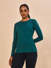 Load image into Gallery viewer, Model Front: Uv Line T-Shirt Longsleeve Fem New Fit Petroleo Upf50+
