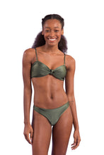 Load image into Gallery viewer, Model Front: Rio De Sol Ensemble Set Croco Bandeau-Joy Nice-Fio
