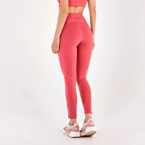 Model Back: Alto Giro Fitness Bas Legging Supplex Ziper Barra Coral