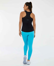 Load image into Gallery viewer, Model Back: Alto Giro Fitness Haut Regata Skin Fit Tule E Laser Preto
