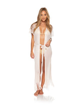 Load image into Gallery viewer, Fringe Long Caftan Off White
