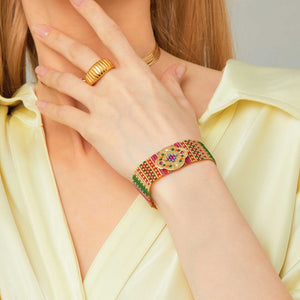 Image 03: Hipanema Bracelet Cuff Alonzo Gold Hipanema