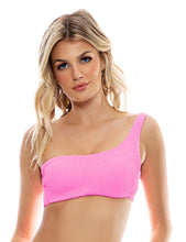 Load image into Gallery viewer, Model Front: Luli Fama Haut Top Lace Pura Curosidad Miami Vice Pink
