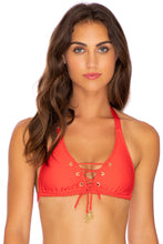 Load image into Gallery viewer, Model Front: Luli Fama Haut Top Mambo Full Red
