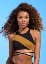 Load image into Gallery viewer, Gallery: Maaji Haut Top Babydoll Journey Midnight Black
