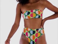 Load and play video in Gallery viewer, Video: Rio De Sol Ensemble Set Garden-City Bandeau-Reto Hotpant-Cos

