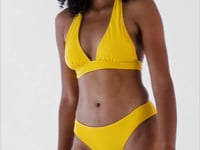 Load and play video in Gallery viewer, Video: Rio De Sol Haut Top Sunflower Halter-Cos
