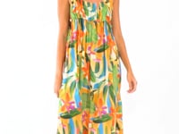 Load and play video in Gallery viewer, Video: Rio De Sol Vêtement De Plage Tropical Long Dress Chiara
