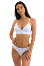 Load image into Gallery viewer, Model Front: Rio De Sol Bas Bottom Cloque Branco Tri Cos
