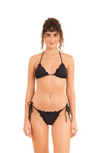 Load image into Gallery viewer, Model Front: Rio De Sol Bas Bottom Dots-Black Frufru-Comfy
