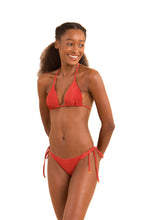 Load image into Gallery viewer, Model Front: Rio De Sol Bas Bottom Malibu-Chili Cheeky-Tie
